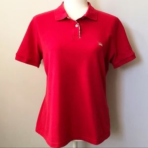 Burberry London Red Short Sleeve Logo Polo Size XL